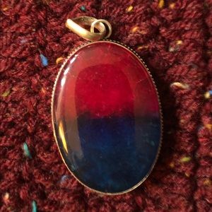 Blue and Red Stone Pendant